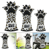 Maxbell Golf Club Head Cover Fleece Lining Club Head Protector Leopard Claw Plush for Driver