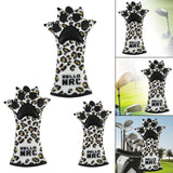 Maxbell Golf Club Head Cover Fleece Lining Club Head Protector Leopard Claw Plush for Driver