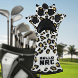 Maxbell Golf Club Head Cover Fleece Lining Club Head Protector Leopard Claw Plush for Driver