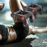 Maxbell 2Pcs Ab Roller Folding Core Strength Training Abdominal Exercise Wheel