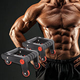 Maxbell 2Pcs Ab Roller Folding Core Strength Training Abdominal Exercise Wheel