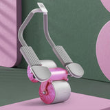 Maxbell Abdominal Roller Wheel Strength Training for Men Women Home Gym Accessory Rose Pink