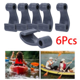 Maxbell 6Pcs Kayak Lashing Hooks J Hooks Fishing Raft Bungee Shock Cords Hooks Grey