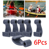 Maxbell 6Pcs Kayak Lashing Hooks J Hooks Fishing Raft Bungee Shock Cords Hooks Grey