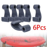 Maxbell 6Pcs Kayak Lashing Hooks J Hooks Fishing Raft Bungee Shock Cords Hooks Grey