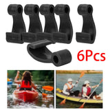 Maxbell 6Pcs Kayak Lashing Hooks J Hooks Fishing Raft Bungee Shock Cords Hooks Black