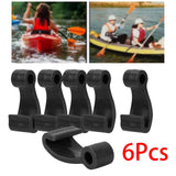 Maxbell 6Pcs Kayak Lashing Hooks J Hooks Fishing Raft Bungee Shock Cords Hooks Black