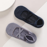 Maxbell 2 Pairs Yoga Socks for Women Backless High Quality Cotton for Fitness Ladies Violet and Blue