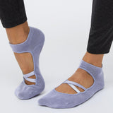 Maxbell 2 Pairs Yoga Socks for Women Backless High Quality Cotton for Fitness Ladies Violet and Blue