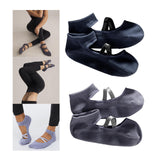 Maxbell 2 Pairs Yoga Socks for Women Backless High Quality Cotton for Fitness Ladies Violet and Blue