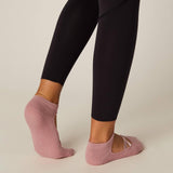 Maxbell 2 Pairs Yoga Socks for Women Backless High Quality Cotton for Fitness Ladies Pink and Red