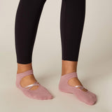 Maxbell 2 Pairs Yoga Socks for Women Backless High Quality Cotton for Fitness Ladies Pink and Red