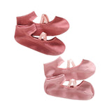 Maxbell 2 Pairs Yoga Socks for Women Backless High Quality Cotton for Fitness Ladies Pink and Red