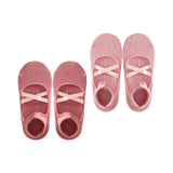 Maxbell 2 Pairs Yoga Socks for Women Backless High Quality Cotton for Fitness Ladies Pink and Red
