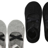 Maxbell 2 Pairs Yoga Socks for Women Backless High Quality Cotton for Fitness Ladies Black and Gray