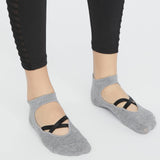 Maxbell 2 Pairs Yoga Socks for Women Backless High Quality Cotton for Fitness Ladies Black and Gray