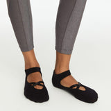 Maxbell 2 Pairs Yoga Socks for Women Backless High Quality Cotton for Fitness Ladies Black and Gray