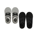 Maxbell 2 Pairs Yoga Socks for Women Backless High Quality Cotton for Fitness Ladies Black and Gray