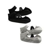 Maxbell 2 Pairs Yoga Socks for Women Backless High Quality Cotton for Fitness Ladies Black and Gray