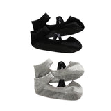 Maxbell 2 Pairs Yoga Socks for Women Backless High Quality Cotton for Fitness Ladies Black and Gray