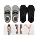 Maxbell 2 Pairs Yoga Socks for Women Backless High Quality Cotton for Fitness Ladies Black and Gray