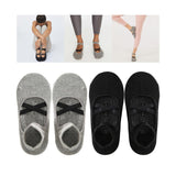 Maxbell 2 Pairs Yoga Socks for Women Backless High Quality Cotton for Fitness Ladies Black and Gray
