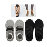Maxbell 2 Pairs Yoga Socks for Women Backless High Quality Cotton for Fitness Ladies Black and Gray