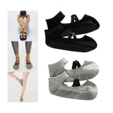 Maxbell 2 Pairs Yoga Socks for Women Backless High Quality Cotton for Fitness Ladies Black and Gray