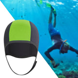 Maxbell 3mm Neoprene Scuba Diving Hat Protection Ear for Rafting Underwater Unisex green