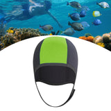 Maxbell 3mm Neoprene Scuba Diving Hat Protection Ear for Rafting Underwater Unisex green