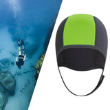 Maxbell 3mm Neoprene Scuba Diving Hat Protection Ear for Rafting Underwater Unisex green