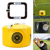 Maxbell Golf Swing Trainer Set Hitting Bag Outdoor Durable Waterproof for Beginner black and yellow