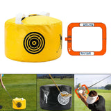 Maxbell Golf Swing Trainer Set Hitting Bag Outdoor Durable Waterproof for Beginner orange and yellow