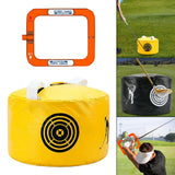 Maxbell Golf Swing Trainer Set Hitting Bag Outdoor Durable Waterproof for Beginner orange and yellow