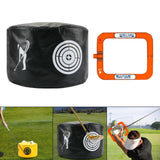 Maxbell Golf Swing Trainer Set Hitting Bag Outdoor Durable Waterproof for Beginner orange and black