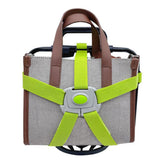 Maxbell Folding Bike Carrier Bracket Belt Pannier Front Bag Holder Rack Strap green and gray