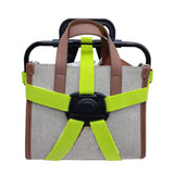 Maxbell Folding Bike Carrier Bracket Belt Pannier Front Bag Holder Rack Strap green and black