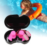 Maxbell Swimming Ear Plug and Nose Clip Set Training Ear Nose Plug Adult Pink