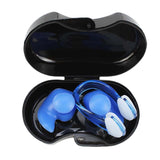 Maxbell Swimming Ear Plug and Nose Clip Set Training Ear Nose Plug Adult Blue