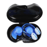 Maxbell Swimming Ear Plug and Nose Clip Set Training Ear Nose Plug Adult Blue