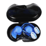 Maxbell Swimming Ear Plug and Nose Clip Set Training Ear Nose Plug Adult Blue