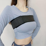 Maxbell Breast Compression Band for Women Breast Support Wrap for Fitness Running Black