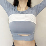 Maxbell Breast Compression Band for Women Breast Support Wrap for Fitness Running White