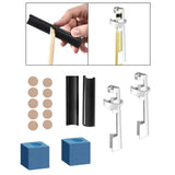 Maxbell 16x Cue Repair Set Tips Fixing Clamp Billiard Holder DIY Stick