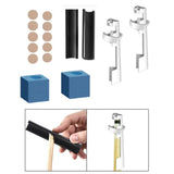 Maxbell 16x Cue Repair Set Tips Fixing Clamp Billiard Holder DIY Stick