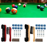Maxbell Billiards Pool Table and Rail Brush Set Wipe Pool Snooker Accessories Red