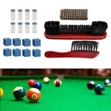 Maxbell Billiards Pool Table and Rail Brush Set Wipe Pool Snooker Accessories Red