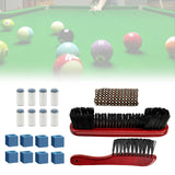 Maxbell Billiards Pool Table and Rail Brush Set Wipe Pool Snooker Accessories Red