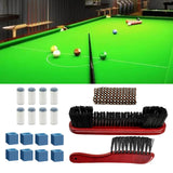 Maxbell Billiards Pool Table and Rail Brush Set Wipe Pool Snooker Accessories Red