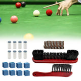 Maxbell Billiards Pool Table and Rail Brush Set Wipe Pool Snooker Accessories Red
